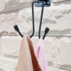 ® Yeni Ürün Kendiliğinden Yapışkanlı Siyah Paslanmaz Metal Bornoz ve Havlu Askılığı