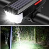 ® Yeni Ürün Solar Enerjili USB ile Şarj Edilebilir Ledli Bisiklet Feneri Kornalı ve Su Geçirmez Far