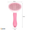 ® Yeni Ürün Kedi Köpek Tüy Toplayıcı Kendini Temizleyebilen Ergonomik Saplı Evcil Hayvan Tarağı Pembe
