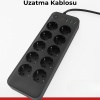 ® Yeni Ürün Akım Korumalı Termal Uzatma Kablosu10 Priz, 2 USB ve 2 Type-C Girişli, Güçlü Çoklu Priz