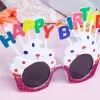 ® Yeni Ürün Happy Birthday Beyaz Fuşya Parti Gözlüğü