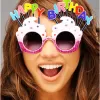 ® Yeni Ürün Happy Birthday Beyaz Fuşya Parti Gözlüğü
