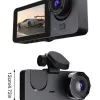 ® Yeni Ürün Gece Görüşlü Dvr 3 Lensli Araç İçi Sürüş Kamerası Video Kaydedici