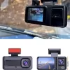 ® Yeni Ürün 1080p 3 Lensli Wifi Araç İçi Kameralı Ekran Dvr Kaydedici Gece Görüşlü