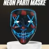 ® Yeni Ürün Işıklı Led Maske Parti Eğlence Maskesi Hallowen Neon Maske