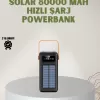 ® Yeni Ürün Powerbank Solar Fenerli Çoklu Kablolu Taşınabilir Şarj Aleti