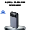 ® Yeni Ürün Powerbank 20000 Mah 4 Çıkışlı Hızlı Şarjlı Ve Led Göstergeli