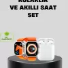 ® Yeni Ürün S8 Ultra Akıllı Saat Ve Bluetooth Kablosuz Kulaklık 2’li Set