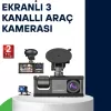 ® Yeni Ürün Üç Kameralı Araç Kamerası Full Hd Gece Görüş  G-sensör