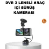 ® Yeni Ürün Üç Kameralı Araç İçi Kayıt Sistemi Full Hd Gece Görüşlü Ve G-sensör Destekli