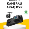 ® Yeni Ürün 3 Kameralı Araç İçi Dvr Kayıt Cihazı  Ön İç Arka Kamera Full Hd