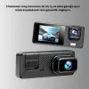 ® Yeni Ürün 3 Kameralı Araç İçi Dvr Kayıt Cihazı  Ön İç Arka Kamera Full Hd
