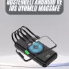 ® Yeni Ürün Kablosuz Çoklu Şarj Girişli 10.000 Mah Kablolu Powerbank Taşınabilir