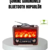 ® Yeni Ürün Solar Şarjlı Şömine Alev Efektli Bluetooth Hoparlör 7w Taşınabilir Ses Sistemi