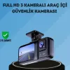 ® Yeni Ürün 360° Kapsama Sahip Full Hd Araç Kamerası 3’lü Kayıt Gece Görüşlü Dashcam