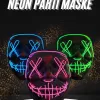 ® Yeni Ürün Hallowen Parti Maskesi Neon Led Işıklı Maske 3 Modlu Cadılar Bayramı Maskesi