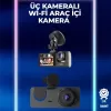 ® Yeni Ürün 1080p Ön + 720p Arka & İç KameraSuya Dayanıklı Araç Güvenlik Kamerası