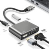 4’ü 1 Arada Type-C to Hub Dönüştürücü Adaptör – 4K Ultra HD HDMI & VGA Görüntü Aktarımı, PD Hızlı Şarj Destekli, USB Çoklayıcı