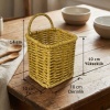 ® Yeni Ürün Kare Hasır Dokulu Plastik Rattan Kaşıklık & ÇatallıkAskılı Kendiliğinden Tutmalı Çok Amaçlı Mutfak Organizeri