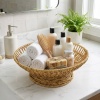 ® Yeni Ürün 28 cm Plastik Rattan Servis ÇanağıDoğal Hasır Görünümlü Dekoratif Meyve, Ekmek ve Sunum Kasesi