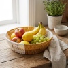 ® Yeni Ürün Yuvarlak Çift Renkli Plastik Rattan Ekmek ve Meyve SepetiÇok Amaçlı Banyo ve Mutfak DüzenleyiciYıkanabilir Tezgâh Üstü Organizer