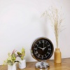 ® Yeni Ürün Krom Metal Siyah Retro Masa Saati 25×20 cm