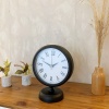 ® Yeni Ürün Siyah Metal Roma Rakamlı Masa Saati 25×20 cm