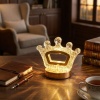 BUFFER® Kral Tacı Model Kristal LED Masa Lambası – Dokunmatik, 3 Renk Işık Modlu, Şarjlı Mini Dekoratif Gece Lambası