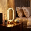 BUFFER® Oval Şeklinde Kristal LED Masa Lambası – Dokunmatik, 3 Renk Işık Modlu, Şarjlı Dekoratif Gece Lambası
