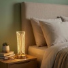 BUFFER® İki Yandan Kavisli Silindirik Çizgi Model Kristal LED Masa Lambası – Dokunmatik, 3 Renk Işık Modlu, Şarjlı Dekoratif Gece Lambası