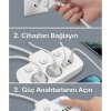 ® Yeni Ürün Akım Korumalı 2500W Güçlü 3 USB + Type-C Portlu Çoklu Priz | Hızlı Şarj, Çocuk Kilidi, 2 METRE