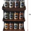 12li Meşe Rengi Mdf Standlı Dekoratif Baharatlık Seti - Baharatlık Takımı