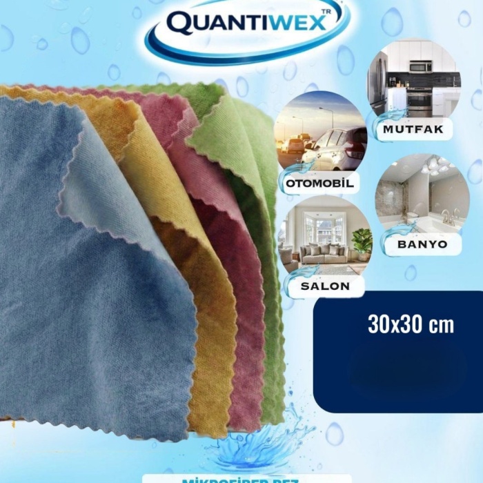 30x30 cm Mikrofiber Kalın Havlu Dokulu Temizlik Bezi 4’lü Set - Oto ve Ev İçin Çok Amaçlı Bez