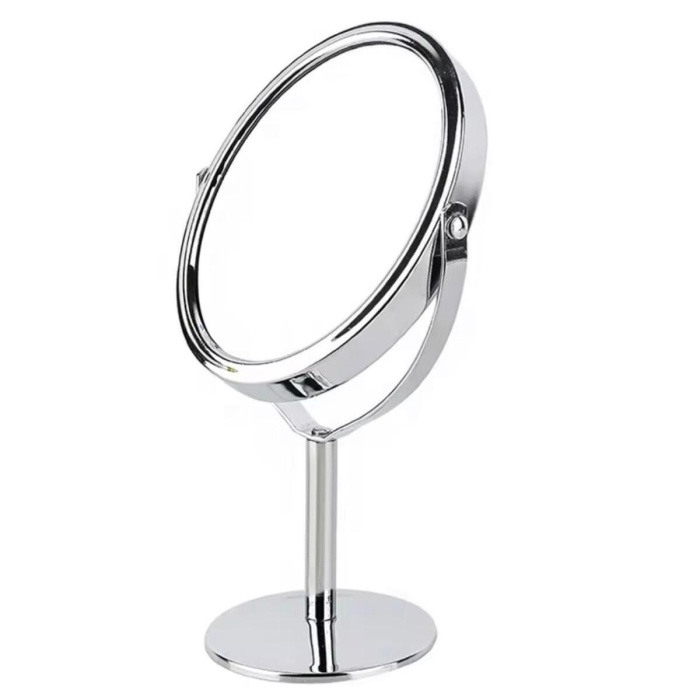 ® Yeni Ürün Oval Masaüstü Ayaklı 360° Dönebilen çift taraflı büyüteçli krom ayna 18X10cm