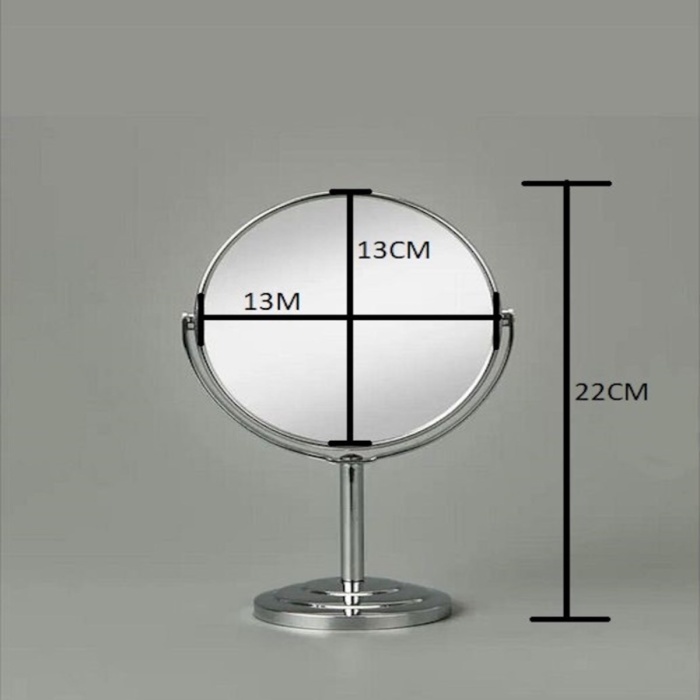 ® Yeni Ürün Masaüstü Ayaklı 360° Dönebilen Ev, Ofis, İşyeri, Seyahat İçin Mini Krom büyüteçli ayna 21x15