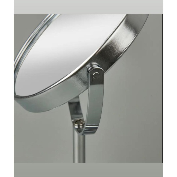 ® Yeni Ürün Masaüstü Ayaklı 360° Dönebilen Ev, Ofis, İşyeri, Seyahat İçin Mini Krom büyüteçli ayna 21x15