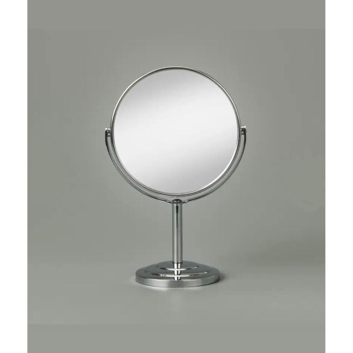 ® Yeni Ürün Masaüstü Ayaklı 360° Dönebilen Ev, Ofis, İşyeri, Seyahat İçin Mini Krom büyüteçli ayna 21x15