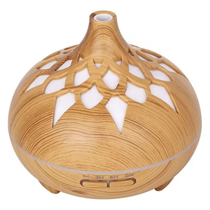 Aroma Difüzör Gece Işığı 7 Led DESENLİ Nemlendirici Kumandalı Buhar Makinesi 550 ml