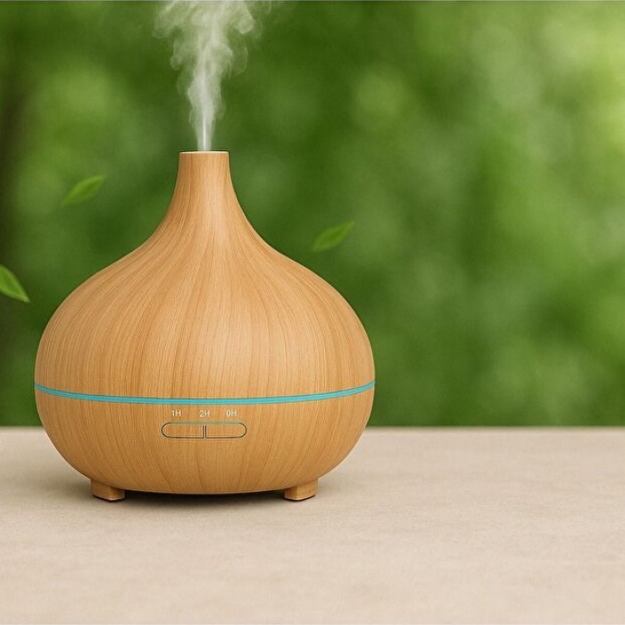 Aroma Difüzör Gece Işığı 7 Led Nemlendirici Kumandalı 550 ml Buhar Makinesi