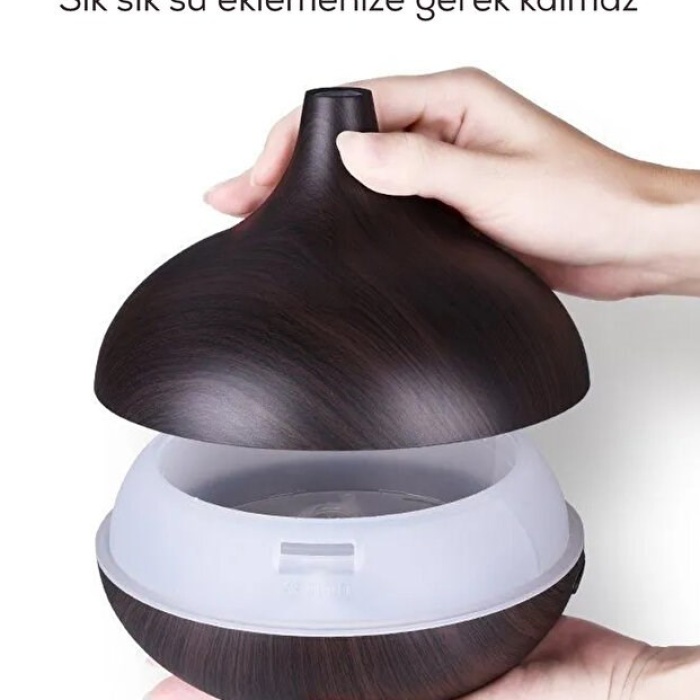 Aroma Difüzör Gece Işığı 7 Led Nemlendirici Kumandalı 550 ml Buhar Makinesi