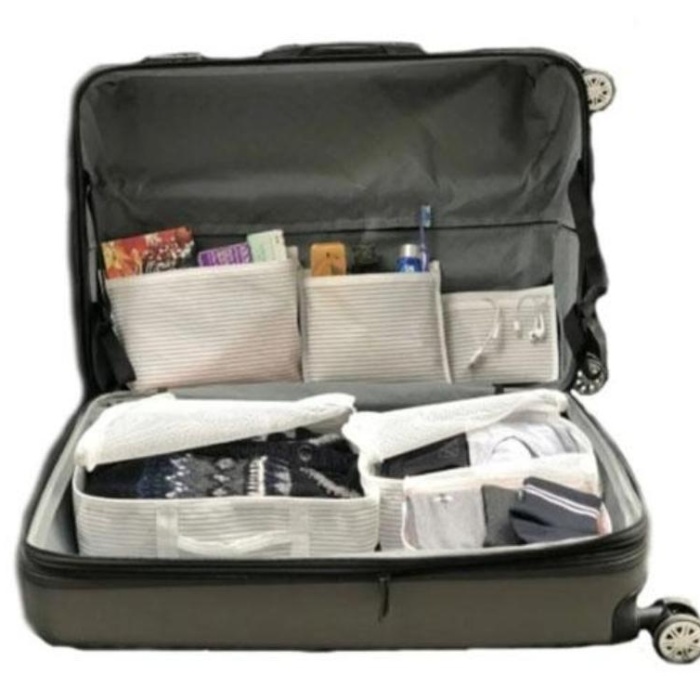 Bavul İçi Düzenleyici Valiz  Organizer 6 lı Set - Çizgili