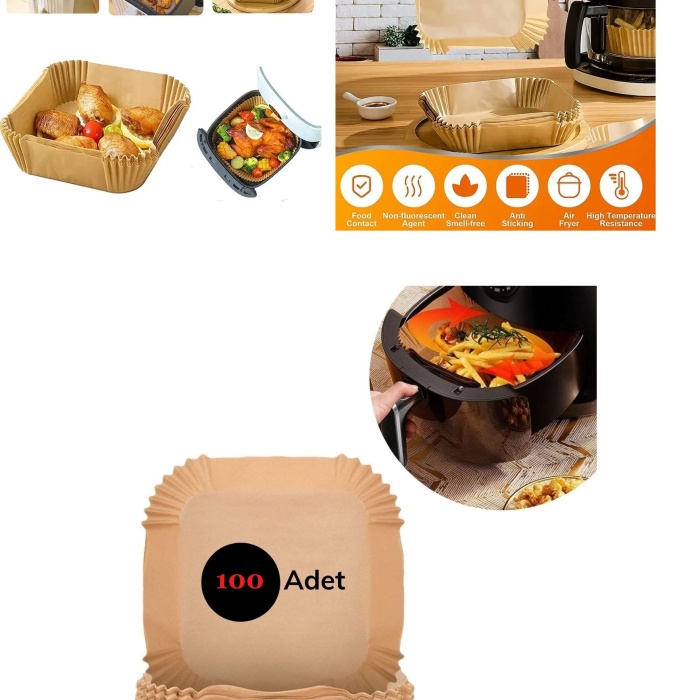 Airfreyer Fritöz Kağıdı Kare XL / XXL 100LÜ