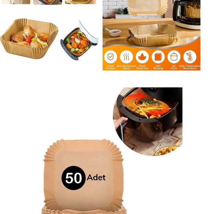 Airfreyer Fritöz Kağıdı Kare XL / XXL 50li