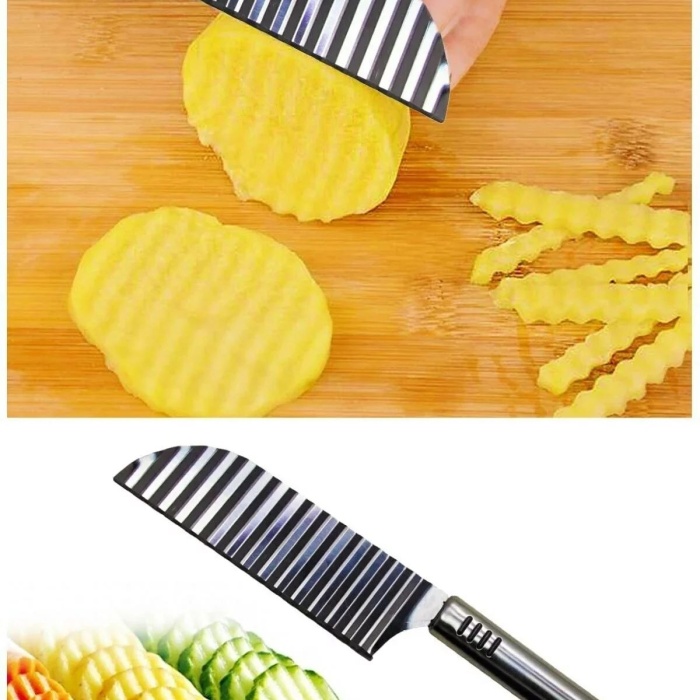 Tırtıklı Patates Kesme Bıçağı - Şekilli Sebze ve Meyve Dilimleyici