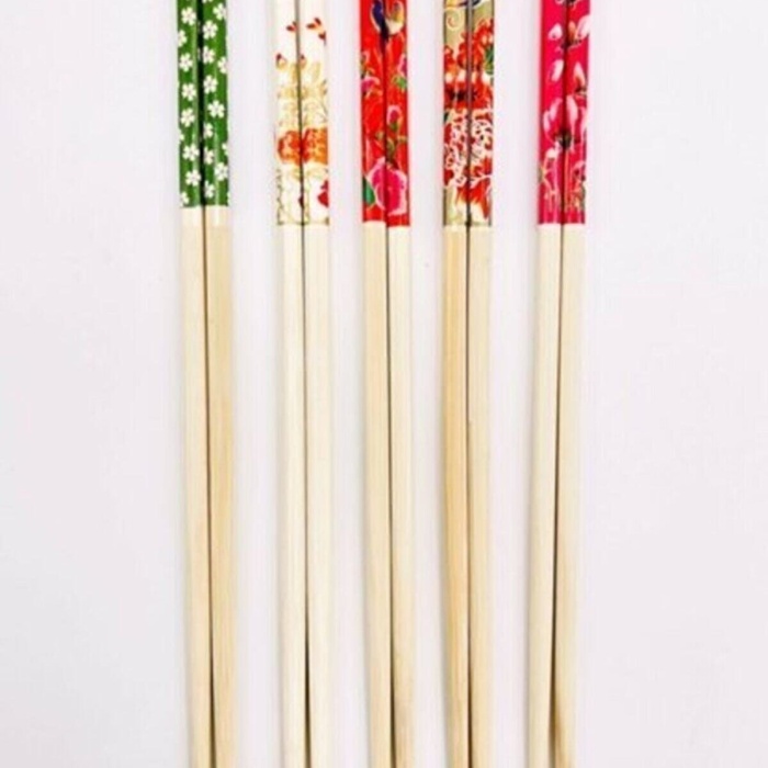 Bambu Chopstick Çubuk Yemek Çubuğu Yıkanabilir Tekrar Kullanılabilir (3 Çift- 6 Adet )