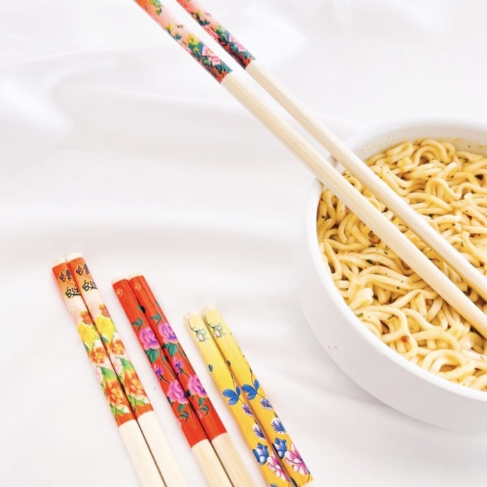 Bambu Chopstick Çubuk Yemek Çubuğu Yıkanabilir Tekrar Kullanılabilir (10 Çift- 20 Adet )