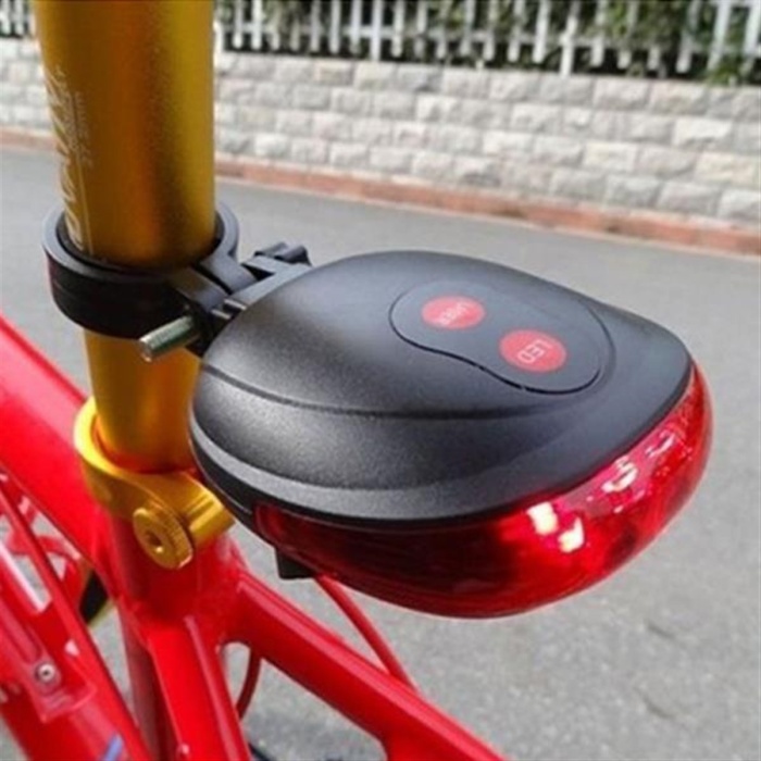 Biomak ® Biomak 3 Fonksiyon Lazer Şerit 5 Led Stop Bisiklet Lamba 7 Fonksiyon