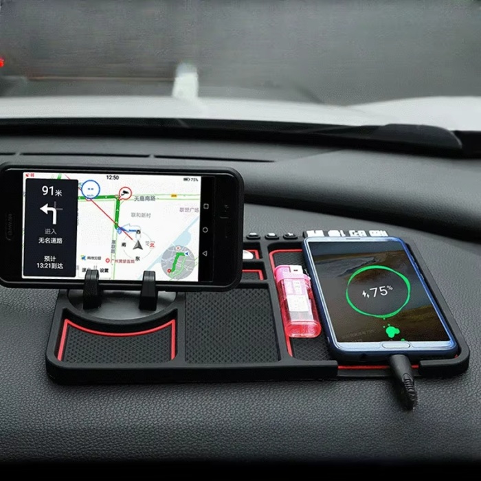 Biomak ® Kaymaz Torpido Üstü Park Telefon Numaralı Telefon Tutucu Renkli Şeritli Araç Matı