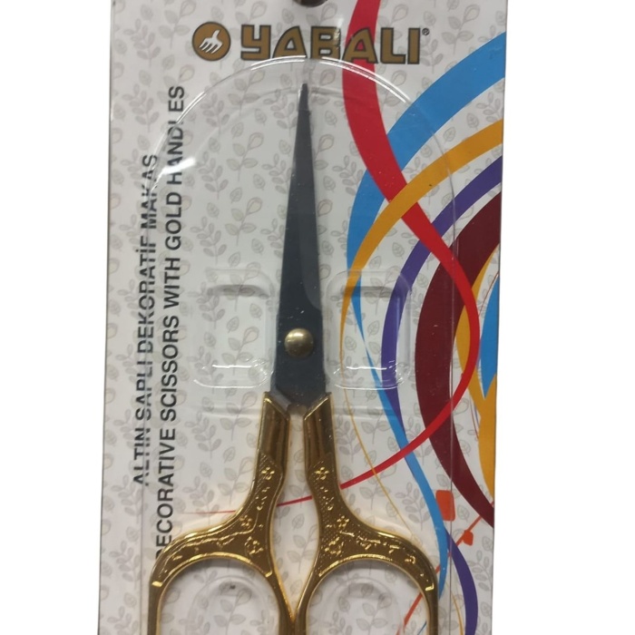 Biyomak® Nakış Makası Altın Saplı Dekoratif Makas Model 1