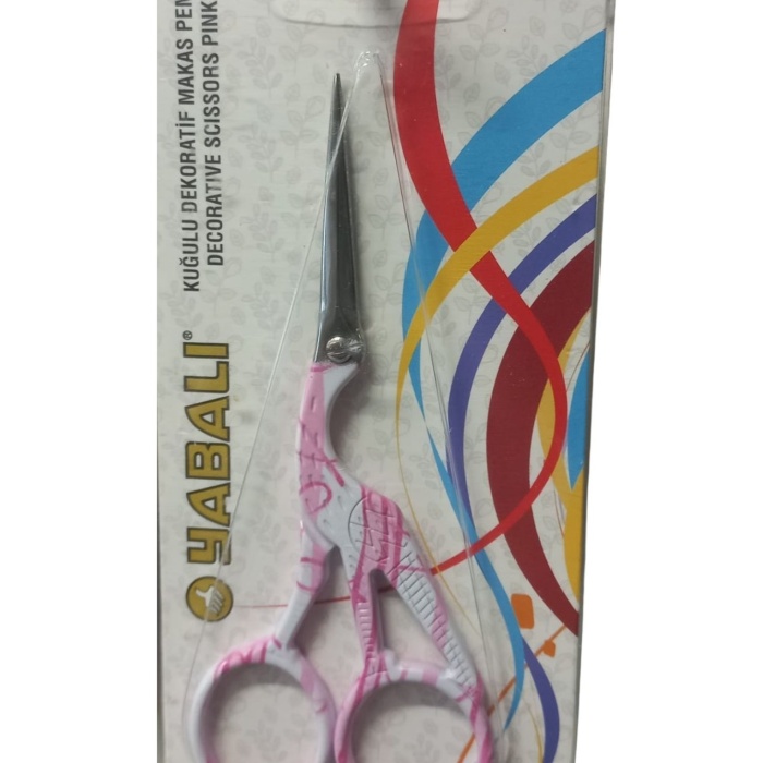Biyomak® Nakış Makası Kuğulu Dekoratif Makas Pembe YBL-046 Model 8